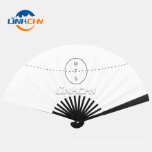 Promotional african hand fan with black bamboo handle